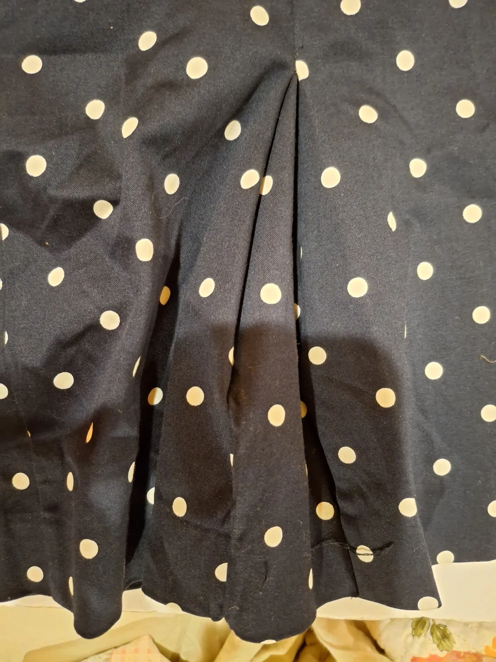Eva Mendes for New York & Company Navy Polka Dot Belted Dress